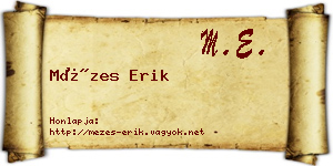 Mézes Erik névjegykártya
