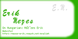 erik mezes business card